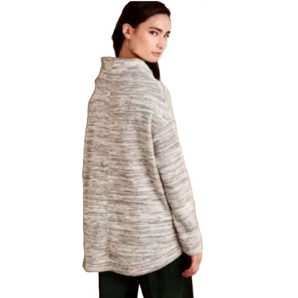 ANTHROPOLOGIE Saturday Sunday Sweater Hi-Lo Heather Gray Space Dye Cowl Neck XS - Picture 4 of 8